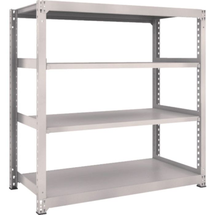 TRUSCO スチールラック M3型中量棚 1500×721×H1500 4段 単体 ネオグレー(Tcode:5065143)