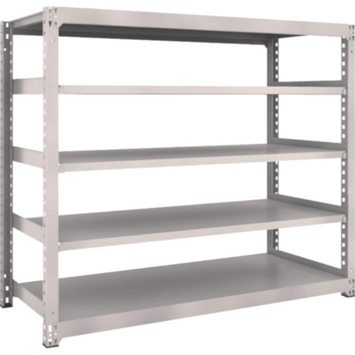 TRUSCO スチールラック M3型中量棚 1800×721×H1500 5段 単体 ネオグレー(Tcode:5059445)