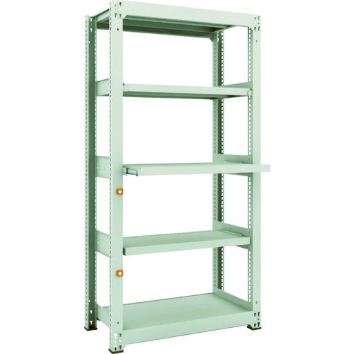 TRUSCO スチールラック M3型中量棚 900X471XH1800 5段うちスライド2段 単体(Tcode:1164078)