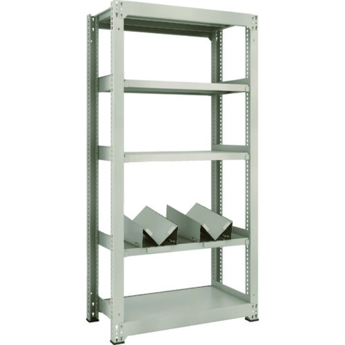 TRUSCO 一斗缶ラック スチールラック M3型中量棚 W900×D471×H1800 5段 単体 缶受×2付(Tcode:1833780)