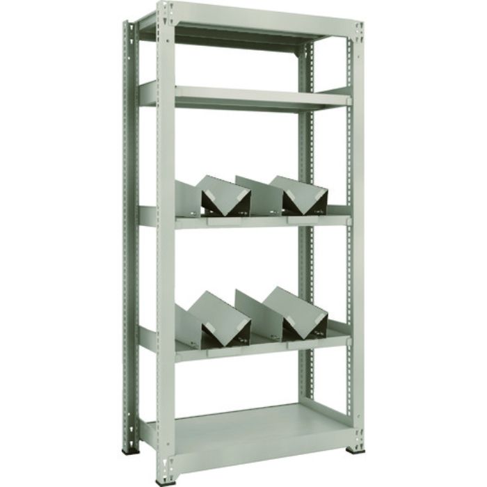 TRUSCO 一斗缶ラック スチールラック M3型中量棚 W900×D471×H1800 5段 単体 缶受×4付(Tcode:1833782)