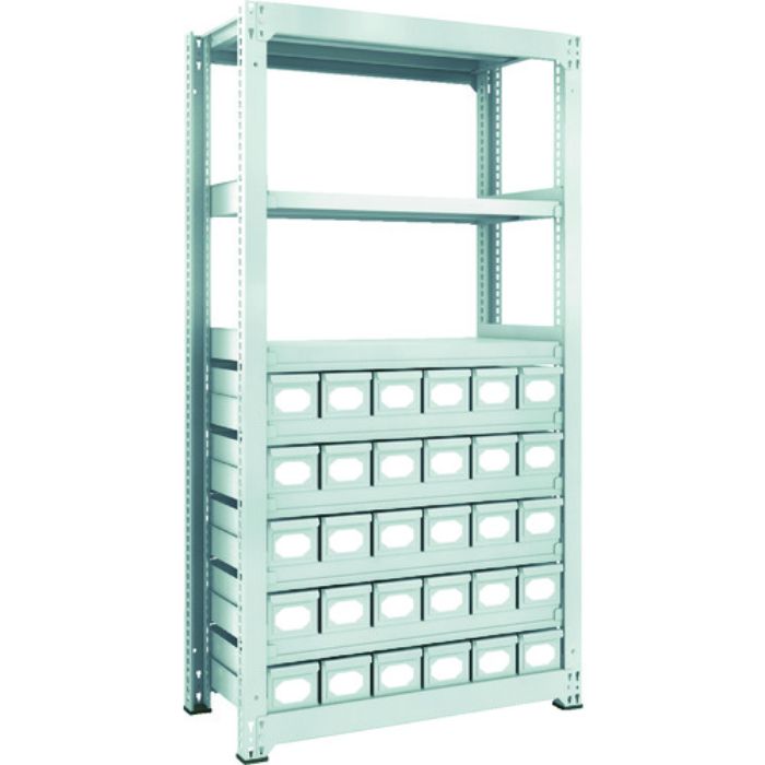 TRUSCO スチールラック M3型中量棚 H1800 スチール引出付 小X30(Tcode:8563296)