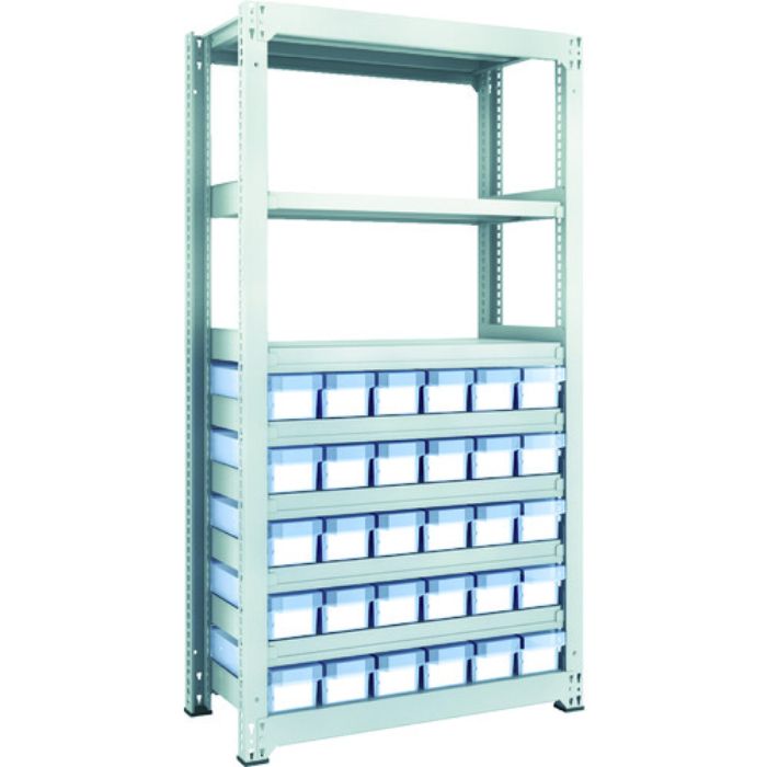 TRUSCO スチールラック M3型中量棚 H1800 樹脂透明引出付 小X30(Tcode:8563280)