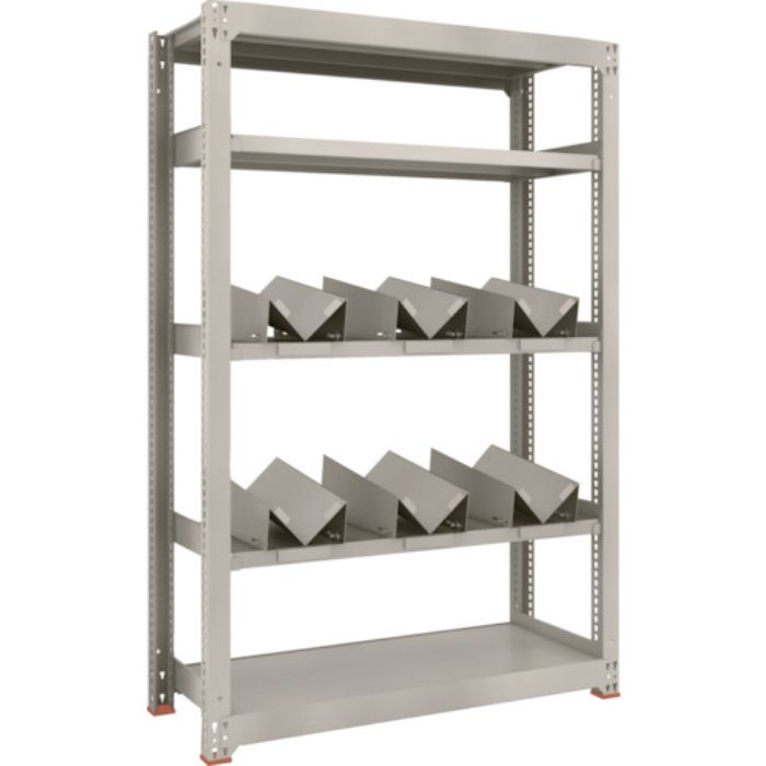 TRUSCO 一斗缶ラック スチールラック M3型中量棚 W1200×D471×H1800 5段 単体 缶受×6付(Tcode:1833786)