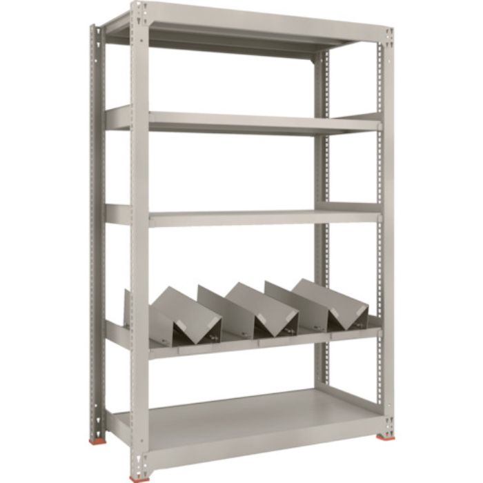 TRUSCO 一斗缶ラック スチールラック M3型中量棚 W1200×D571×H1800 5段 単体 缶受×3付(Tcode:1833800)