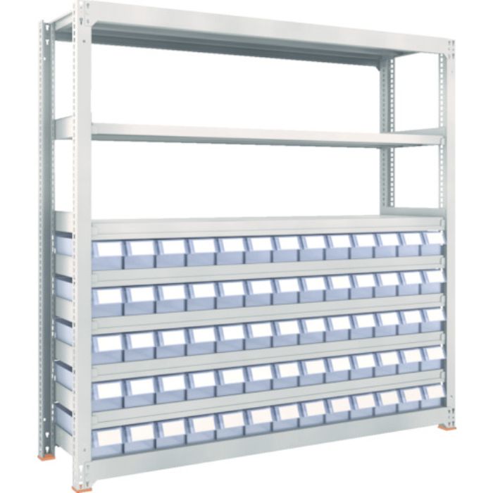 TRUSCO スチールラック M3型中量棚 H1800 樹脂透明引出付 小X65(Tcode:8563282)