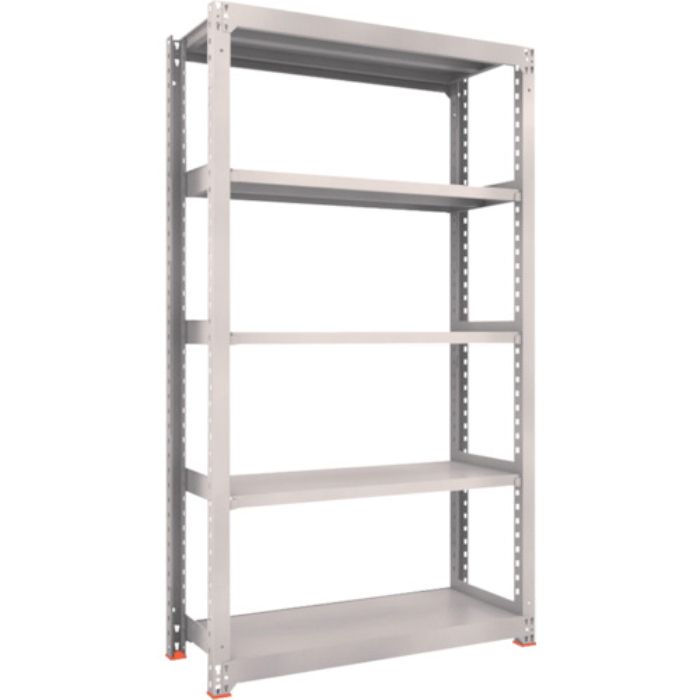 TRUSCO スチールラック M3型中量棚 1200X471XH2100 5段 単体 免震樹脂ベース付 ネオグレー(Tcode:3780456)