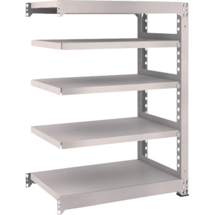 TRUSCO スチールラック M5型中量棚 900×571×H1200 5段 連結 ネオグレー(Tcode:5091721)