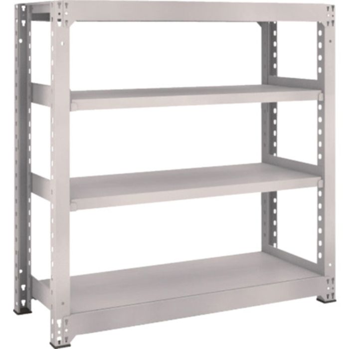 TRUSCO スチールラック M5型中量棚 1200×471×H1200 4段 単体 ネオグレー(Tcode:5061903)