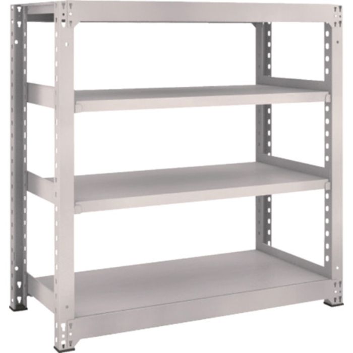 TRUSCO スチールラック M5型中量棚 1200×571×H1200 4段 単体 ネオグレー(Tcode:5061946)