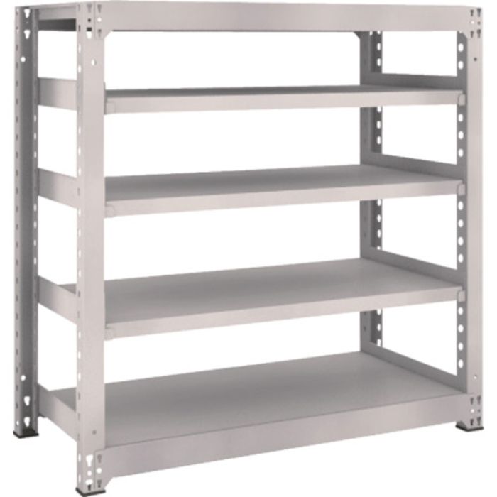 TRUSCO スチールラック M5型中量棚 1200×571×H1200 5段 単体 ネオグレー(Tcode:5061962)