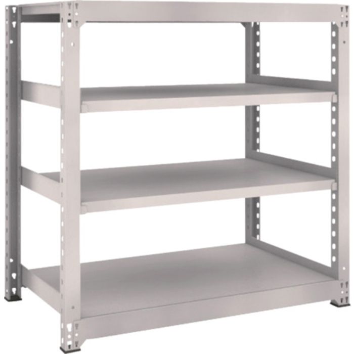 TRUSCO スチールラック M5型中量棚 1200×721×H1200 4段 単体 ネオグレー(Tcode:5061989)