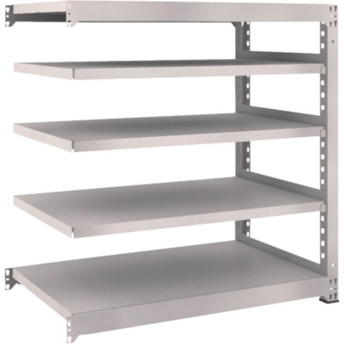 TRUSCO スチールラック M5型中量棚 1200×721×H1200 5段 連結 ネオグレー(Tcode:5091772)