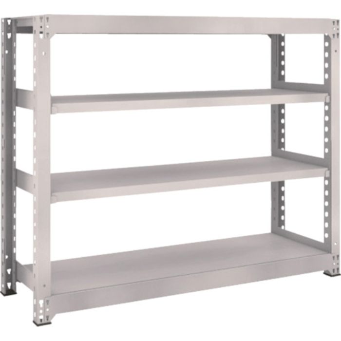 TRUSCO スチールラック M5型中量棚 1500×471×H1200 4段 単体 ネオグレー(Tcode:5064741)