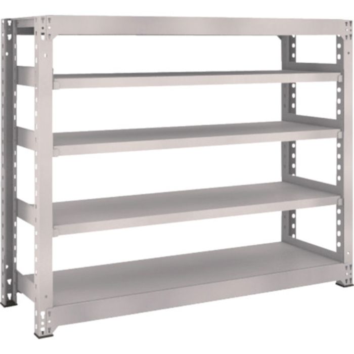 TRUSCO スチールラック M5型中量棚 1500×471×H1200 5段 単体 ネオグレー(Tcode:5064767)