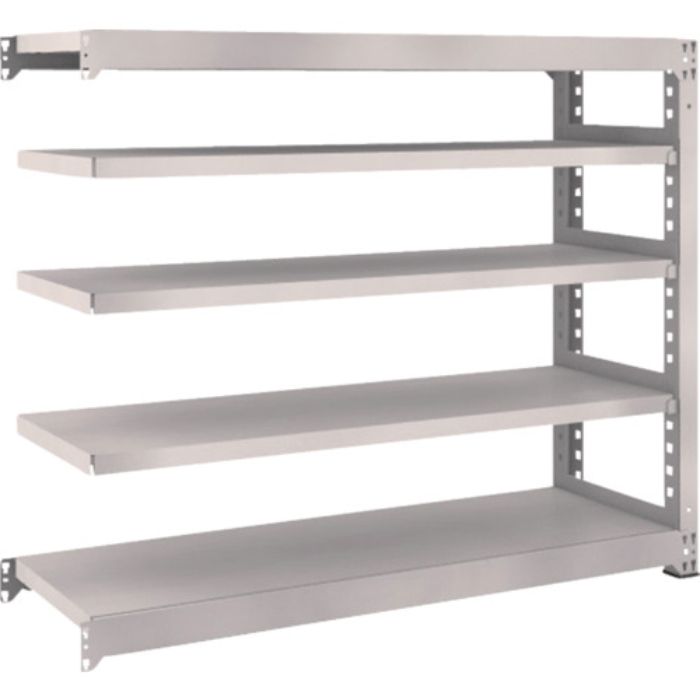 TRUSCO スチールラック M5型中量棚 1500×471×H1200 5段 連結 ネオグレー(Tcode:5091845)