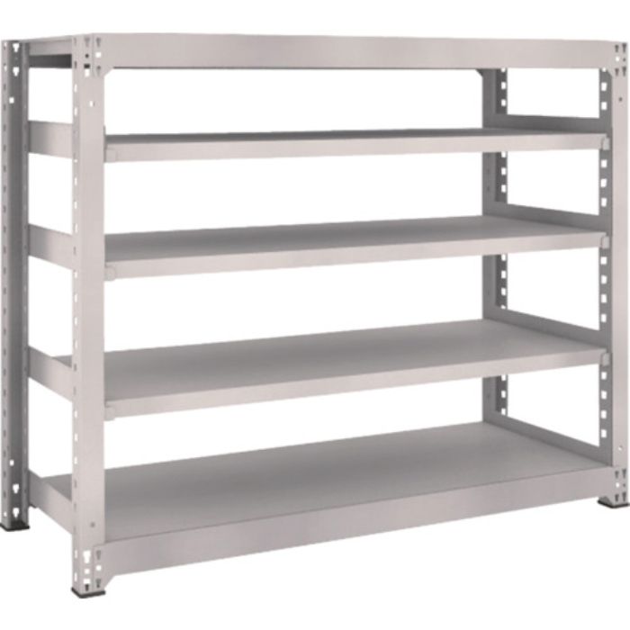 TRUSCO スチールラック M5型中量棚 1500×571×H1200 5段 単体 ネオグレー(Tcode:5064805)