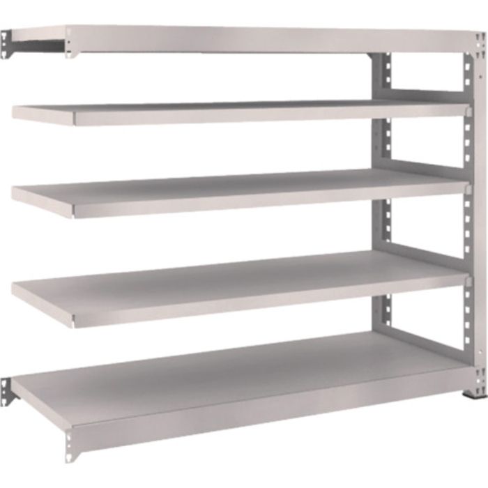TRUSCO スチールラック M5型中量棚 1500×571×H1200 5段 連結 ネオグレー(Tcode:5091888)