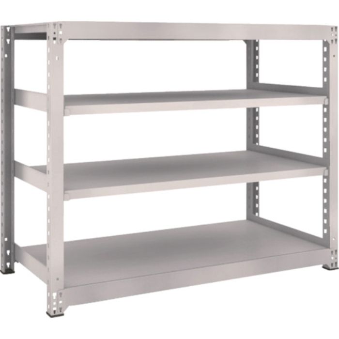 TRUSCO スチールラック M5型中量棚 1500×721×H1200 4段 単体 ネオグレー(Tcode:5064821)