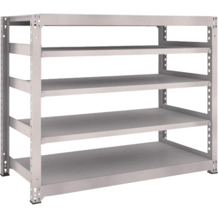 TRUSCO スチールラック M5型中量棚 1500×721×H1200 5段 単体 ネオグレー(Tcode:5064848)