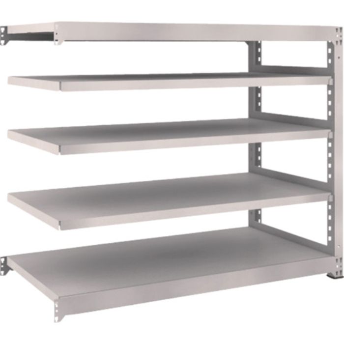 TRUSCO スチールラック M5型中量棚 1500×721×H1200 5段 連結 ネオグレー(Tcode:5091926)