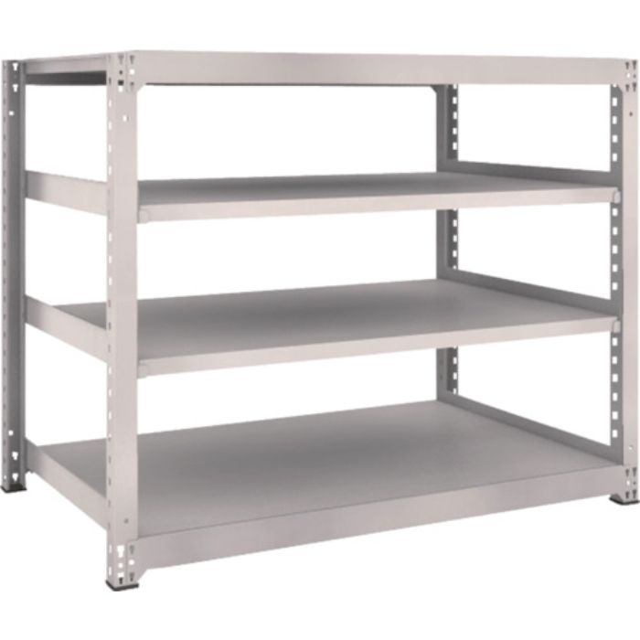 TRUSCO スチールラック M5型中量棚 1500×921×H1200 4段 単体 ネオグレー(Tcode:5064864)