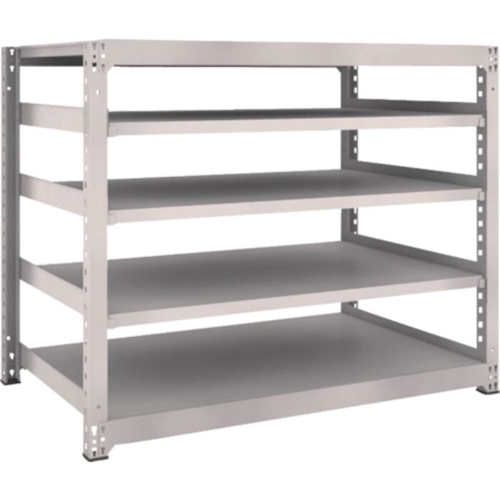 TRUSCO スチールラック M5型中量棚 1500×921×H1200 5段 単体 ネオグレー(Tcode:5064881)