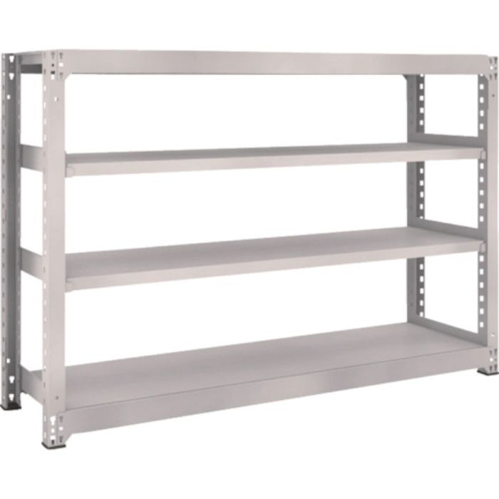 TRUSCO スチールラック M5型中量棚 1800×471×H1200 4段 単体 ネオグレー(Tcode:5060222)