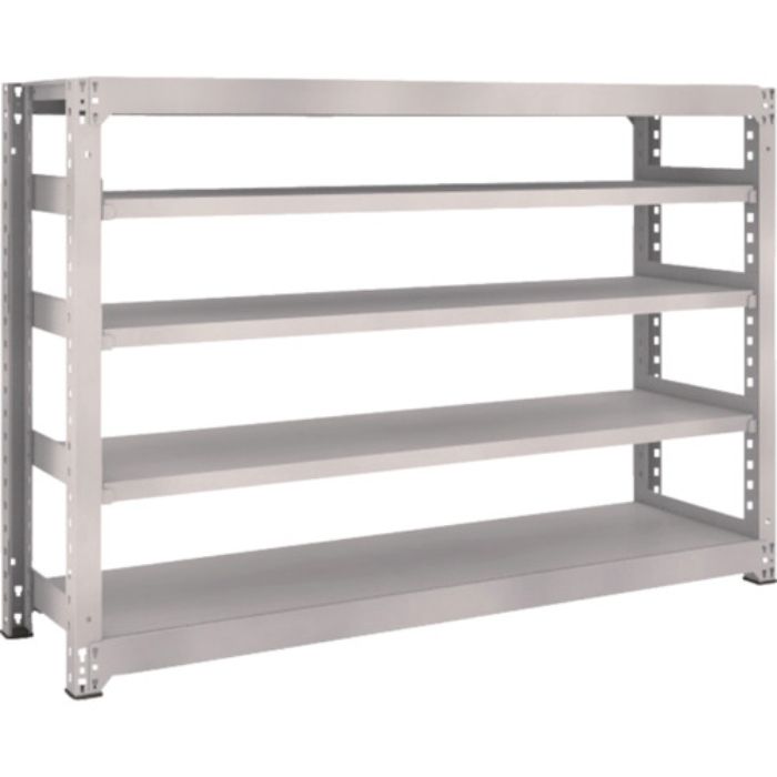 TRUSCO スチールラック M5型中量棚 1800×471×H1200 5段 単体 ネオグレー(Tcode:5060249)