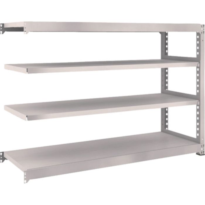TRUSCO スチールラック M5型中量棚 1800×571×H1200 4段 連結 ネオグレー(Tcode:5091870)
