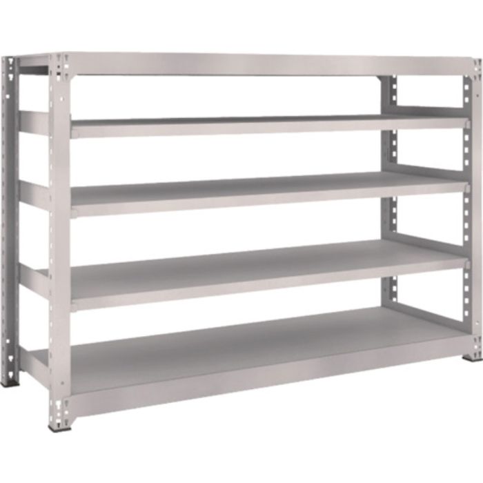 TRUSCO スチールラック M5型中量棚 1800×571×H1200 5段 単体 ネオグレー(Tcode:5060281)