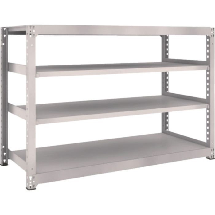 TRUSCO スチールラック M5型中量棚 1800×721×H1200 4段 単体 ネオグレー(Tcode:5060303)