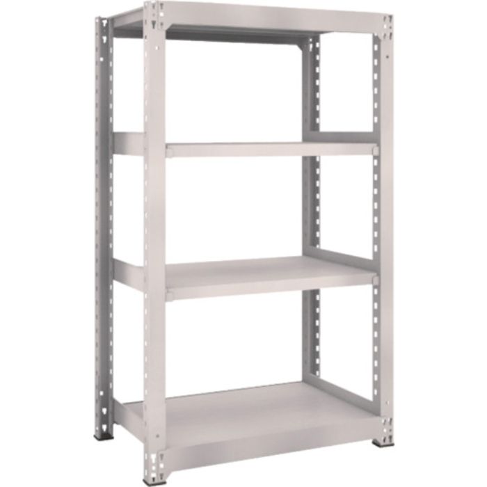 TRUSCO スチールラック M5型中量棚 900×571×H1500 4段 単体 ネオグレー(Tcode:5063507)