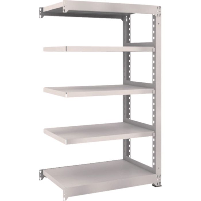 TRUSCO スチールラック M5型中量棚 900×571×H1500 5段 連結 ネオグレー(Tcode:5090661)