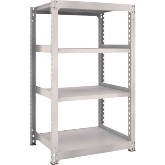 TRUSCO スチールラック M5型中量棚 900×721×H1500 4段 単体 ネオグレー(Tcode:5063540)