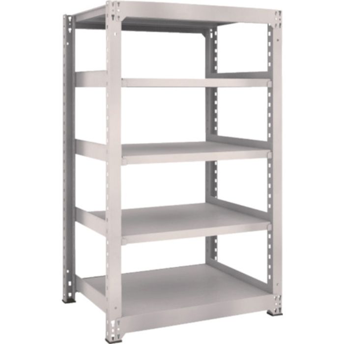 TRUSCO スチールラック M5型中量棚 900×721×H1500 5段 単体 ネオグレー(Tcode:5063566)