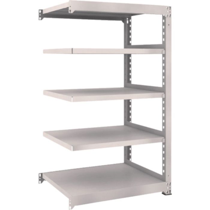 TRUSCO スチールラック M5型中量棚 900×721×H1500 5段 連結 ネオグレー(Tcode:5090709)