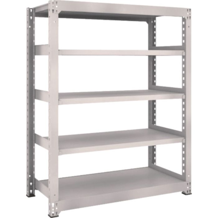 TRUSCO スチールラック M5型中量棚 1200×571×H1500 5段 単体 ネオグレー(Tcode:5060605)