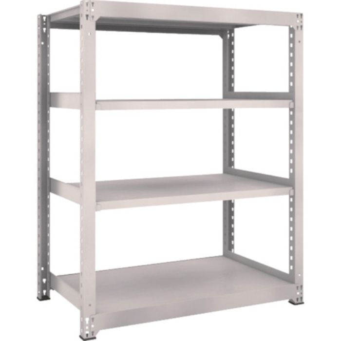 TRUSCO スチールラック M5型中量棚 1200×721×H1500 4段 単体 ネオグレー(Tcode:5060621)