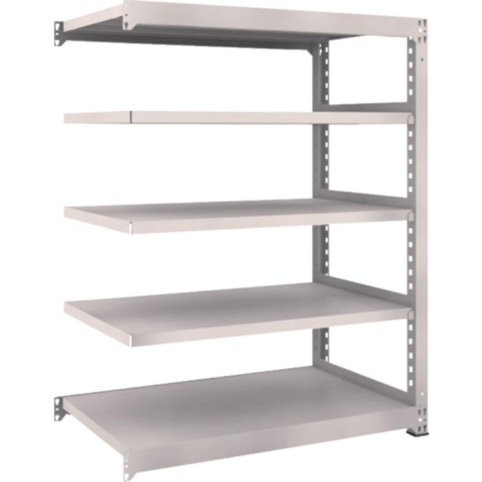 TRUSCO スチールラック M5型中量棚 1200×721×H1500 5段 連結 ネオグレー(Tcode:5090717)