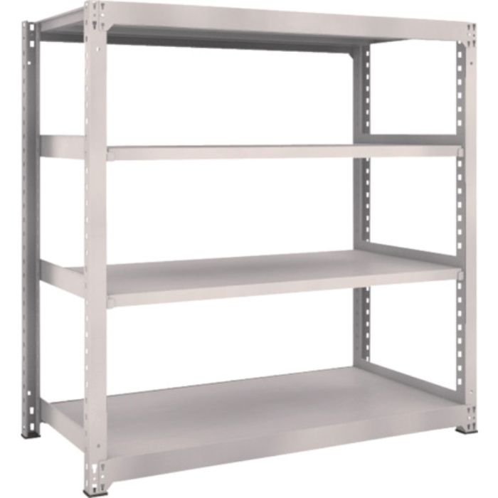 TRUSCO スチールラック M5型中量棚 1500×721×H1500 4段 単体 ネオグレー(Tcode:5063701)