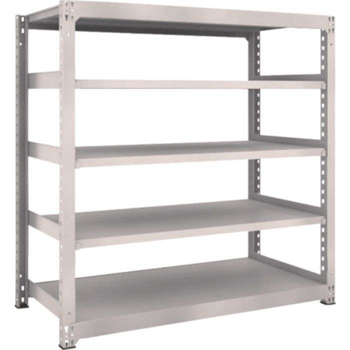 TRUSCO スチールラック M5型中量棚 1500×721×H1500 5段 単体 ネオグレー(Tcode:5063728)