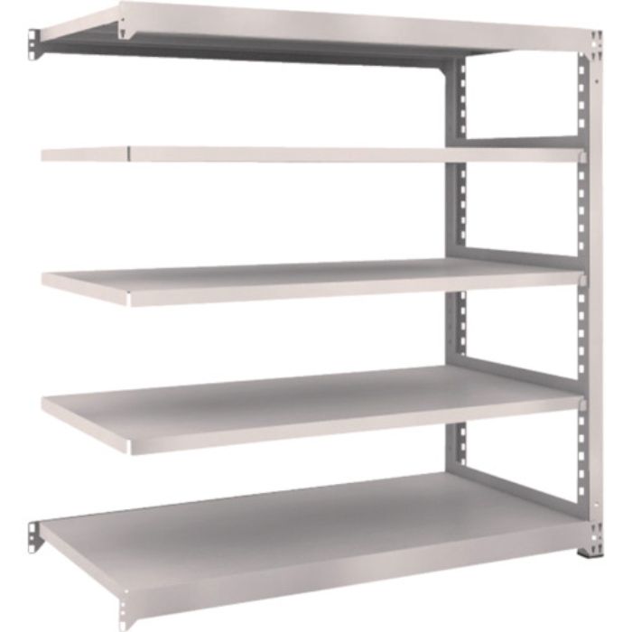 TRUSCO スチールラック M5型中量棚 1500×721×H1500 5段 連結 ネオグレー(Tcode:5090865)