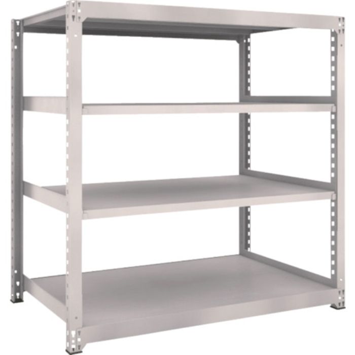 TRUSCO スチールラック M5型中量棚 1500×921×H1500 4段 単体 ネオグレー(Tcode:5063744)