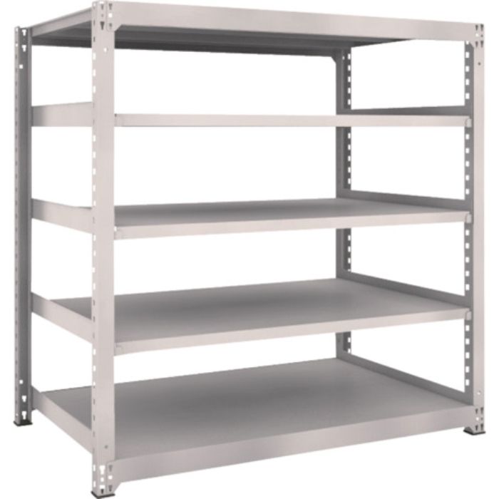 TRUSCO スチールラック M5型中量棚 1500×921×H1500 5段 単体 ネオグレー(Tcode:5063761)