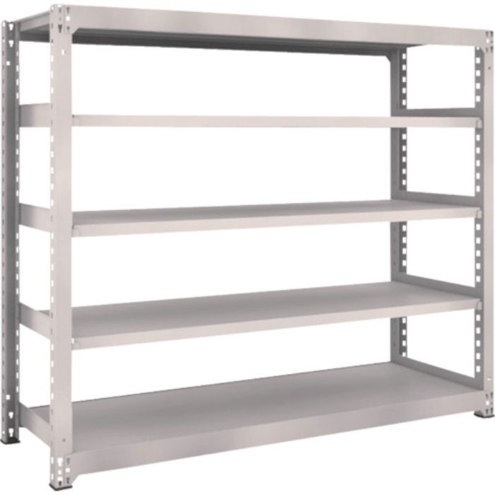 TRUSCO スチールラック M5型中量棚 1800×571×H1500 5段 単体 ネオグレー(Tcode:5060443)