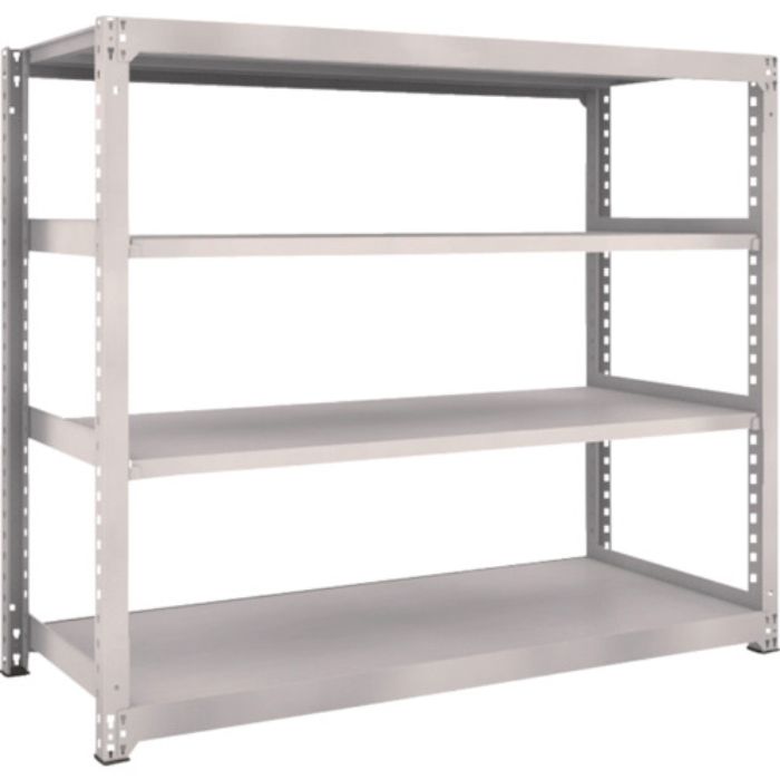 TRUSCO スチールラック M5型中量棚 1800×721×H1500 4段 単体 ネオグレー(Tcode:5060460)