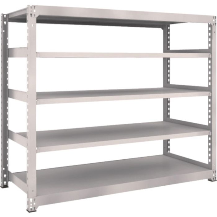 TRUSCO スチールラック M5型中量棚 1800×721×H1500 5段 単体 ネオグレー(Tcode:5060486)