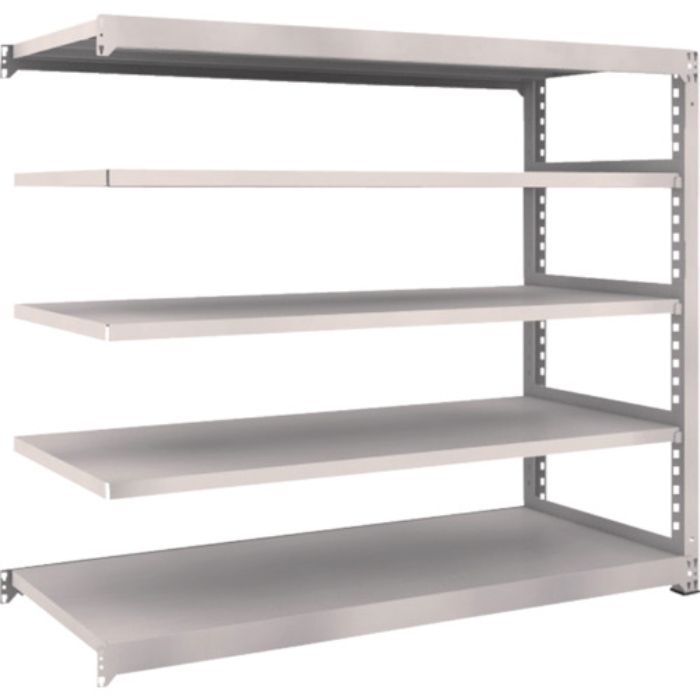 TRUSCO スチールラック M5型中量棚 1800×721×H1500 5段 連結 ネオグレー(Tcode:5090873)