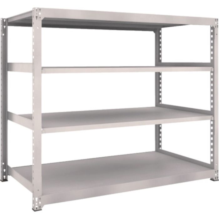 TRUSCO スチールラック M5型中量棚 1800×921×H1500 4段 単体 ネオグレー(Tcode:5060508)